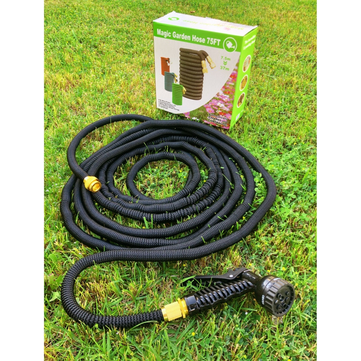 75ft Expandable Garden Hose with Spray Gun